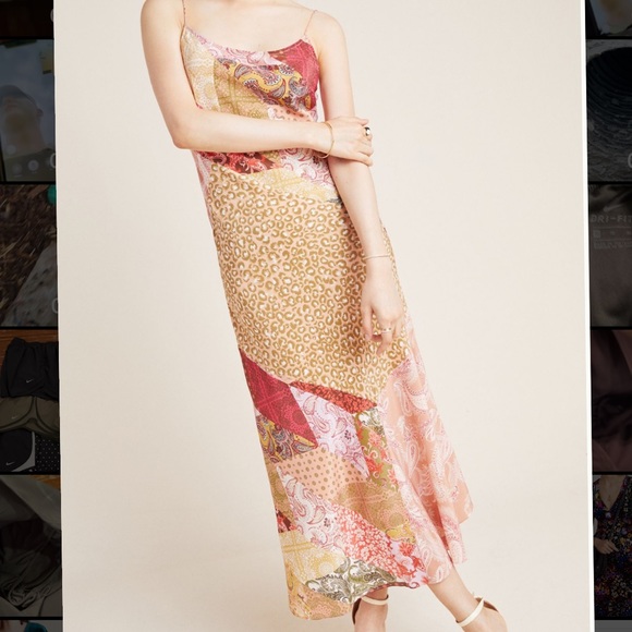 Kachel anthropology silk dress patchwork sz 10 NWT - Picture 2 of 12